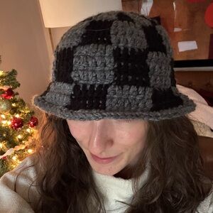 Handmade crochet bucket hat!
